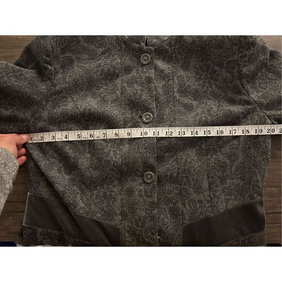 Coldwater Creek Gray Jacquard Riding Jacket Size 14 Classic Mature Equestrian - Picture 9 of 10